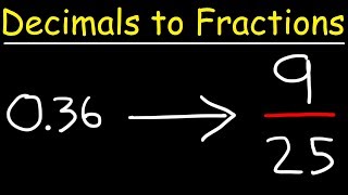 How To Convert Decimals to Fractions [upl. by Eidassac]