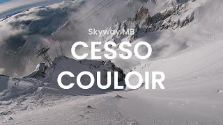 First Tracks on CESSO COULOIR  Helbronner SKYWAY MonteBianco [upl. by Elsbeth]