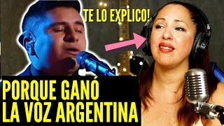 VOCAL COACH ARGENTINA en ESPAÑA  SE EMOCIONA con el GANADOR LA VOZ ARGENTINA  reacción [upl. by Spracklen]