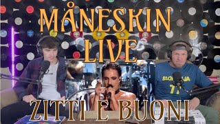 WE REACT TO Måneskin “ZITTI E BUONI” LIVE [upl. by Eirolam]