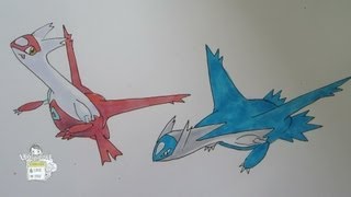 How to draw Pokemon No 380 Latias No 381 Latios [upl. by Yemaj]