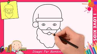 Come disegnare babbo natale FACILE passo per passo per bambini 2 [upl. by Nerual]