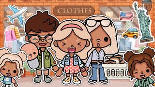 Shopping For Our Holiday Trip TO NEW YORK 🇺🇸  with voice  Toca Boca Life World Roleplay [upl. by Aicital]