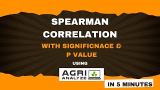 Spearman Rank Correlation using Agri Analyze [upl. by Scribner]