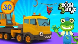 Caroline the Crane SMASHES the Garage Roof  Geckos Garage  Educational Videos For Children [upl. by Arhsub]