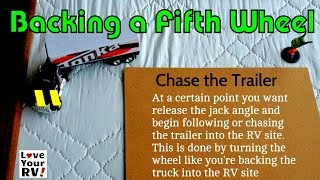 Tips on How to Back Up a Fifth Wheel Trailer [upl. by Lili500]