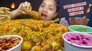 ASMR 🔥 5 KG CHICKEN BIRYANI 🍗 MUTTON CURRY TADKA DAHI WITH DIFFERENT TYPES OF RAITA🤤 BIG BITES 🌶️ [upl. by Imaj332]