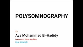 Polysomnography sleep Study [upl. by Manas266]