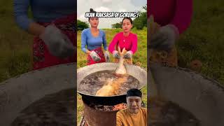 Ikan raksasa di goreng food cook mukbang cooking fish fishing recipe shortvideo [upl. by Haimorej]