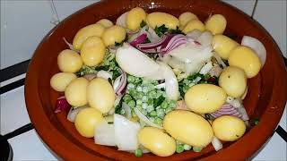 Tajine kip met groenten طاجين بالدجاج والخضرة بطريقة سهلة [upl. by Mikkanen]