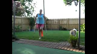 Clip 693 Broken leg in a SLC crutches wheelchaire [upl. by Conal142]