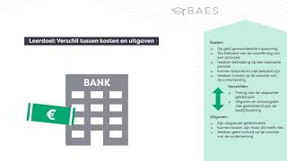 Het verschil tussen kosten en uitgaven  BAES Education [upl. by Keriann]