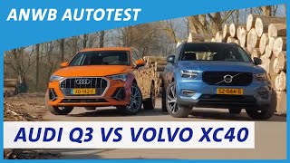 Audi Q3 vs Volvo XC40 2019 review  ANWB Autotest 🚗🚙 [upl. by Itnuahsa]