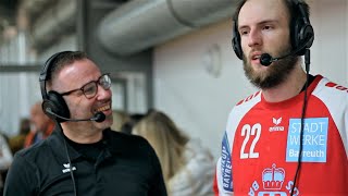 HaSpo Bayreuth Dirk Feustel mit Robin Henning nach dem 3LigaSpiel gegen den Northeimer HC [upl. by Elwin200]