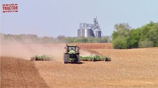 56ft John Deere 2210 Field Cultivator amp John Deere 9620RX Tractor [upl. by Poppy]