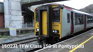 150231 TFW Class 150 leaving Pontypridd with a Service to Merthyr Tydfil 121124 [upl. by Hui8]