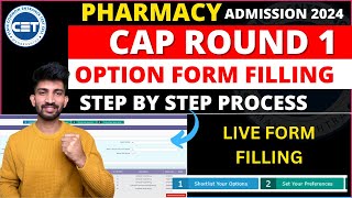 B Pharmacy Cap Round 1 Option Form Filling 2024  How to Fill Pharmacy Cap Round 1 Option form [upl. by Aelat163]