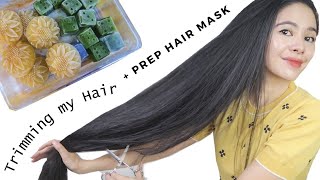 Trim My Hair With Me amp Watch Me Prep My DIY Hair Growth Hair Mask amp Hair Rinse [upl. by Rubio454]