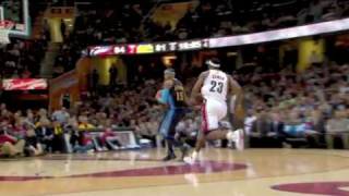 Carmelo Anthony dunks on LeBron James February 18 2010 [upl. by Nylhtac]