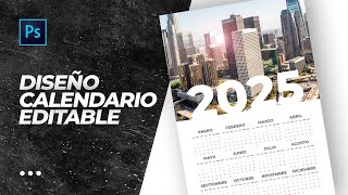 Plantilla Calendario 2025 descargable  Photoshop Tutorial  Wall Calendar [upl. by Villiers]