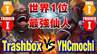 スト5 トラボ（バーディー）vs YHC餅（ダルシム） 世界1位×最強仙人 TrashboxBirdie vs YHCmochiDhalsim SFV [upl. by Eserahs]