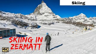 Zermatt Skiing  Klein Matterhorn to Schwarzsee  Skiing in Switzerland [upl. by Glover]