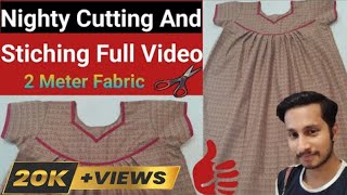 simple nighty cutting and stitchingpleated nighty cutting and stitchingmaxi cutting [upl. by Eneloj895]