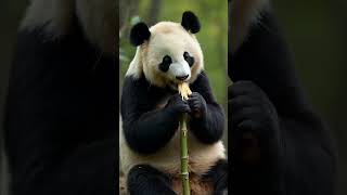 Panda Eats Bamboo in the Most Adorable Way [upl. by Chenee557]