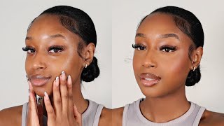 CLEAN GIRL MAKEUP TUTORIAL FOR BROWN GIRLS  SIMPLE EVERYDAY MAKEUP [upl. by Stauffer]