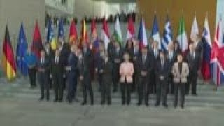 Balkan leaders meet in Berlin pose for photo [upl. by Marshal]