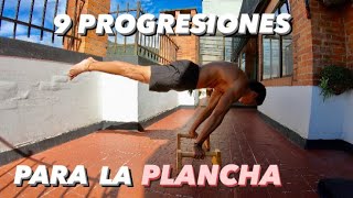 🔥9 PROGRESIONES PARA LA PLANCHA  TUTORIAL CALISTENIA 2023 [upl. by Odlaumor709]