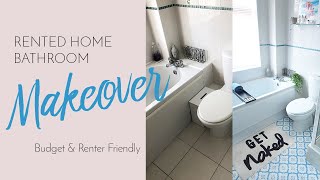 RENTED HOME BATHROOM MAKEOVER  Budget Upcycle Renter friendly [upl. by Enirolf]