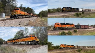 BNSF’s Birmingham Subdivision Ft CSX 3440 New Gevos EMD  more  April 6 2024 [upl. by Godliman528]