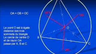 Cercle circonscrit à un triangle  Aire du disque 5ème [upl. by Otsugua]