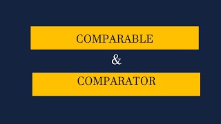 Comparable Vs Comparator in Java [upl. by Akenet]