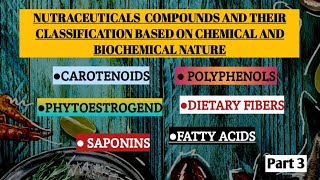 Nutraceutical Compounds amp their Classification based on Chemical and Biochemical nature ASRB NET [upl. by Citarella]