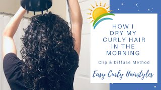 How to Dry Curly Hair with the Clip and Diffuse Method  The Curl Story [upl. by Nirroc]