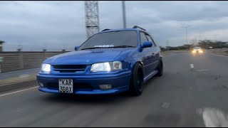 Slammed Perfection The Ultimate Blue Toyota Carib [upl. by Gnes709]