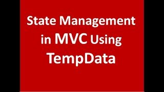 State Management in AspNet MVC with TempData [upl. by Nirrek456]