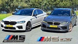 BMW M5 CS vs M5 Competition  REVIEW on Autobahn [upl. by Tioneb]