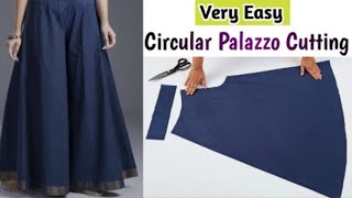 Very easy Circular Palazzo Pant Cutting and StitchingPlazo cutting for beginnersSonas creativity [upl. by Gerardo]