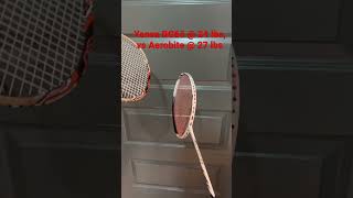 Yonex BG65 at 24lbs vs Aerobite at 27 lbs Badminton string sound [upl. by Dorsman]