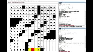 Los Angeles Times LAT Crossword Puzzle 07202024 [upl. by Natascha]