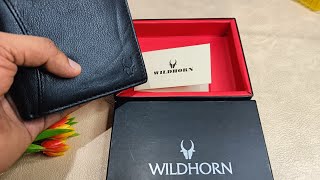 WILDHORN Men black genuine leather RFID wallet Malayalam review [upl. by Hselin]