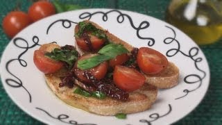 Bruschetta with Tomato amp Basil Recipe [upl. by Odranar]