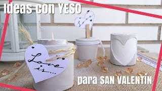 DIY IDEAS CON YESO FÁCIL  IDEAS PARA SAN VALENTIN 2020  MANUALIDADES CON YESO  PORTAVELAS DE YESO [upl. by Hamrah533]