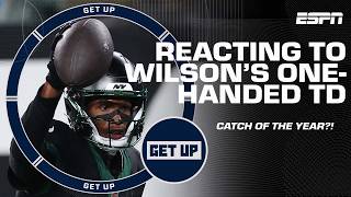 CATCH OF THE YEAR 😤 Comparing Garrett Wilson’s INCREDIBLE ONEHANDED catch to OBJs 👀  Get Up [upl. by Cannice]