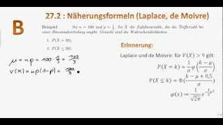 272 B Näherungsformeln von Laplace und de Moivre [upl. by Enyrehtac]