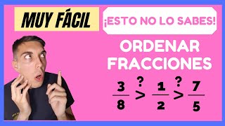 ORDENAR Fracciones de Mayor a Menor 🏆 COMPARACIÓN de Fracciones con DISTINTO e IGUAL Denominador [upl. by Kala]