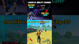 Luqueta Ability After OB46😱 Luqueta Skill Change freefire shorts [upl. by Tidwell]